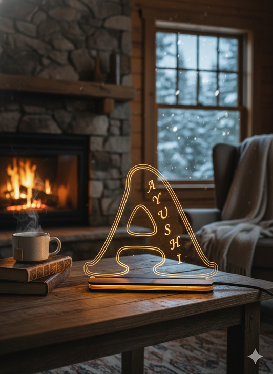 Bespoke LED Letter Lamp with Name Etching