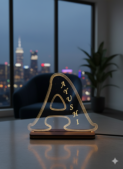 Bespoke LED Letter Lamp with Name Etching