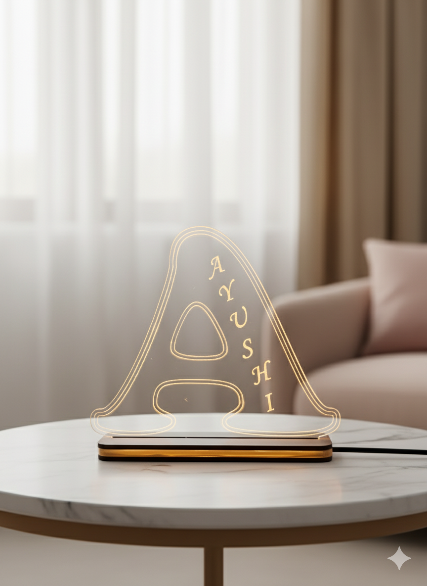 Bespoke LED Letter Lamp with Name Etching