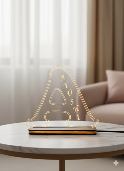 Bespoke LED Letter Lamp with Name Etching