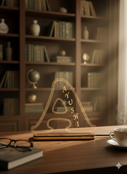 Bespoke LED Letter Lamp with Name Etching