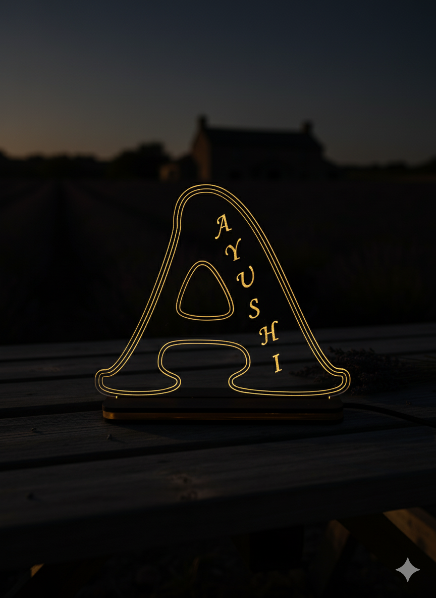 Bespoke LED Letter Lamp with Name Etching