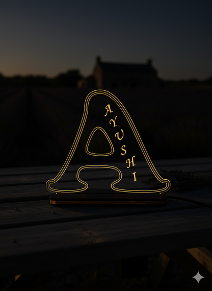 Bespoke LED Letter Lamp with Name Etching