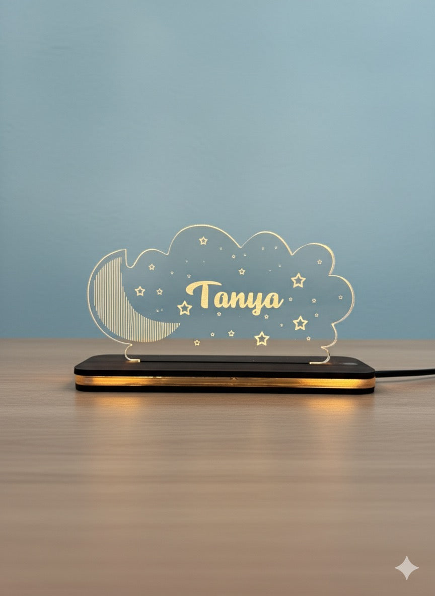 Personalized LED Light Gift  - Dreamy Cloud & Moon