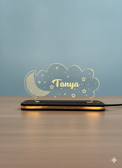 Personalized LED Light Gift  - Dreamy Cloud & Moon