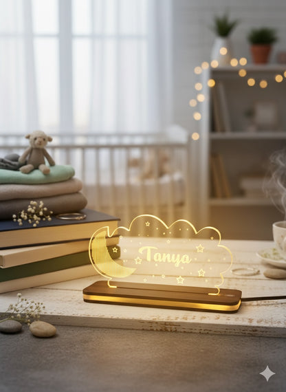 Personalized LED Light Gift  - Dreamy Cloud & Moon