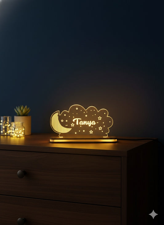 Personalized LED Light Gift  - Dreamy Cloud & Moon