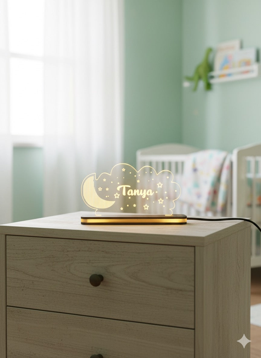 Personalized LED Light Gift  - Dreamy Cloud & Moon