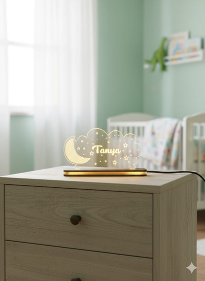 Personalized LED Light Gift  - Dreamy Cloud & Moon