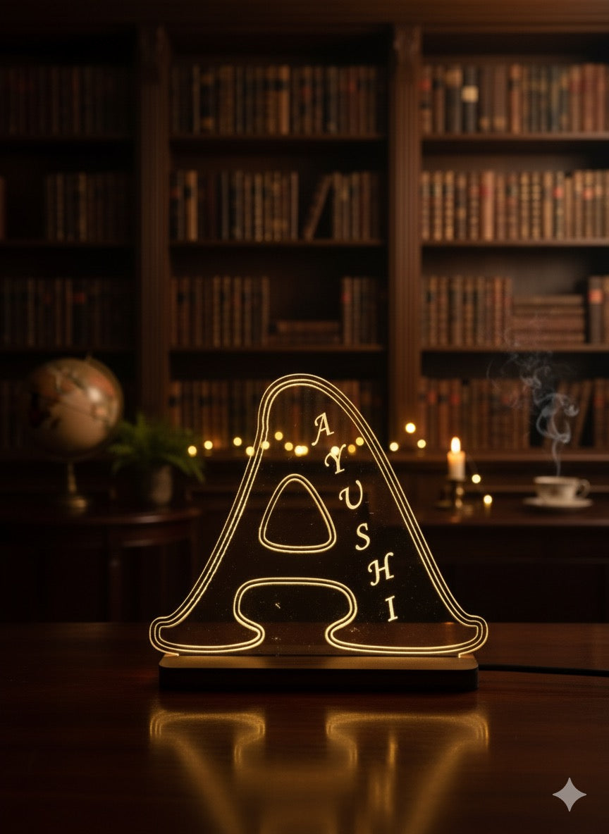 Bespoke LED Letter Lamp with Name Etching