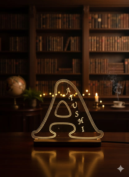 Bespoke LED Letter Lamp with Name Etching